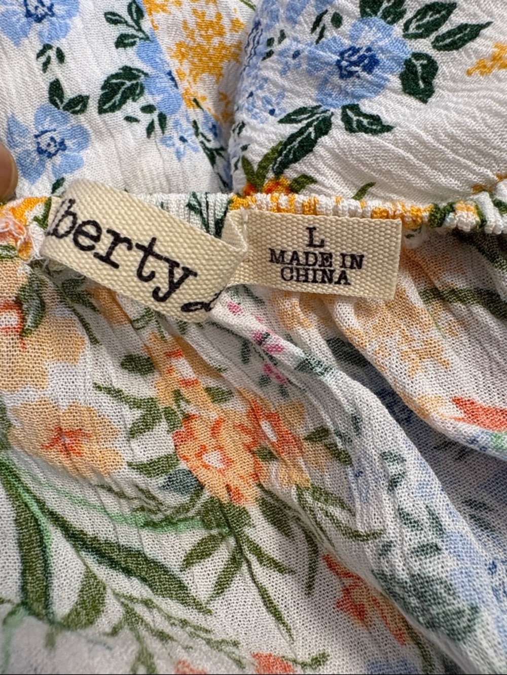 Liberty Love White & Yellow Multicoloured Floral Mini Dress Size L Summer Ready - Picture 12 of 13